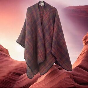 Donegal Design Shawl Plaid Oversized Handcrafting Mohair Wrap Made In Ireland